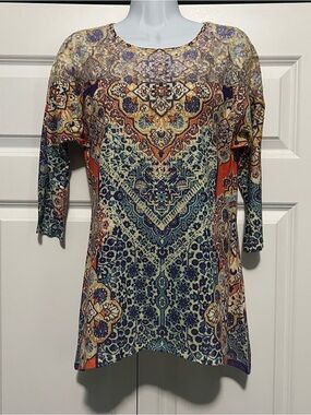 French Blue Vintage Y2K Coquette Embellished Top